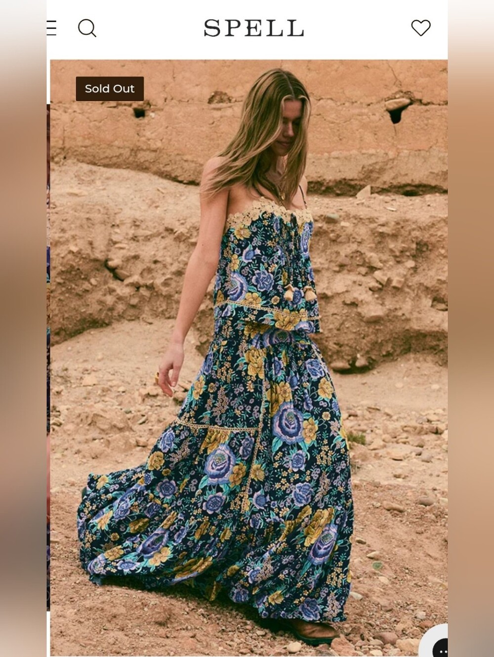 Spell Full Bloom Maxi Skirt in Periwinkle